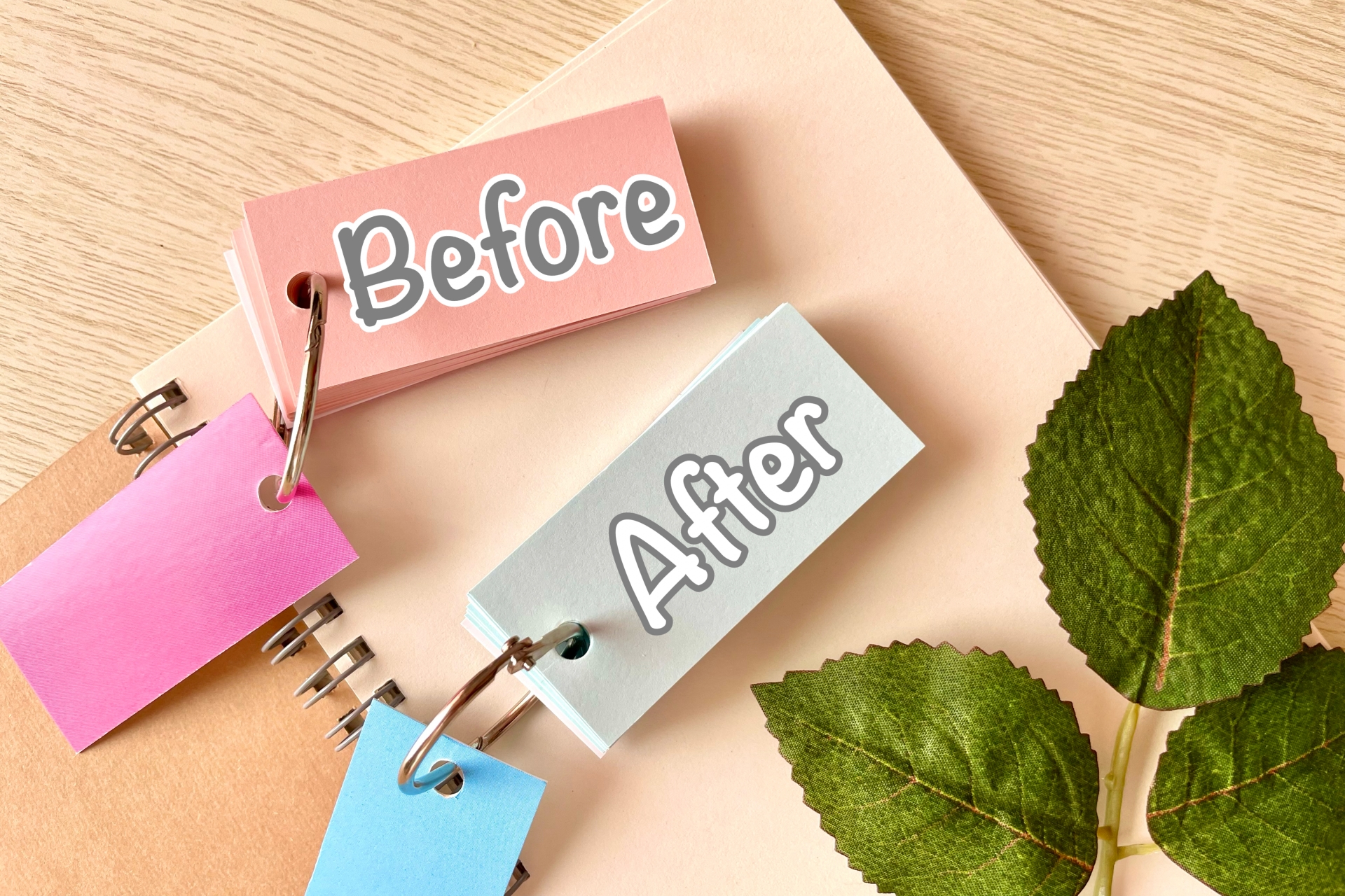 「Before」「After」とそれぞれ書かれた2つの単語カード